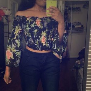 Floral off the shoulder top